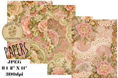 Shabby Chic, Paper, Floral, Papers, Junk Journal Product Image 1