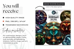 Leo Zodiac sign Clipart, Astrology, horoscope sign Product Image 2