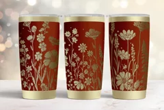 20oz Tumbler laser svg Floral wrap| Wildflowers pattern Product Image 1