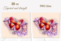 Sublimation Tumbler Design Watercolor Summer Butterfly 8 PNG Product Image 2