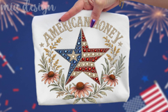 American Honey PNG, Rhinestone Star Patriotic Sublimation Product Image 1