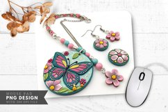 Butterfly Blossom Jewelry Set Mouse Pad PNG Design Product Image 1