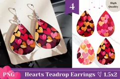 Love Hearts Teardrop Earrings, Cute Valentine Earring Design Product Image 1