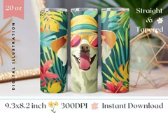 Tropical Dog Tumbler Wrap, Labrador Retriever Dog Tumbler Product Image 1