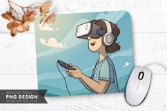 Virtual Escape Cartoon Character in VR Mouse Pad PNG Product Image 1