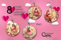 Valentine fairy | 8 Sublimation round earring designs Product Image 1