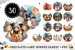 Watercolor Halloween Wind Spinner Bundle, Halloween Bundle Product Image 1