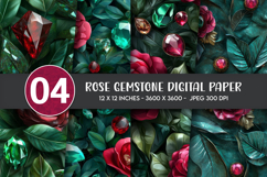 Rose gemstone digital paper Product Image 1