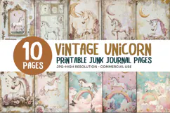 Vintage Unicorn Junk Journal Pages Product Image 1