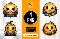 Cute Orange Fruit Characters Clipart Sublimation PNG Product Image 1