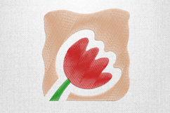 Minimalist Red Tulip Abstract Embroidery Design File Product Image 1