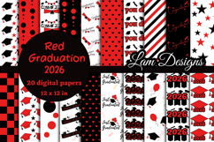 Graduation 2026 Red digital papers Product Image 1