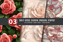 Soft Rose Floral Digital Paper Product Image 1