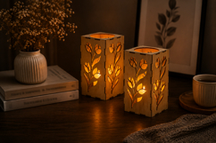 Tulip Wooden Lantern Laser Cut SVG Product Image 1