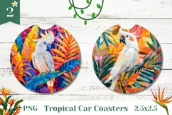 Cockatoo Car Coaster PNG, Tropical Car Coaster Designs Product Image 1