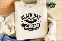 Black Bat Apothecary Svg | Halloween Svg | Shirt Svg Product Image 2