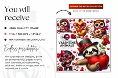 Valentine cow ,Valentine's day Animal Clipart, Valentines Product Image 2