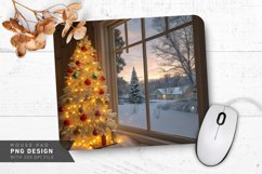 Cheerful Christmas Corner with Glowing Tree Mouse Pad PNG Product Image 1