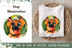 German Shepherd Dog Illustration, Cartoon Shepherd Dog PNG Product Image 1