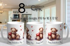Valentine animals | cute teddy bears mug sublimation design Product Image 1