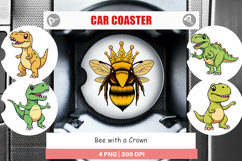 Car Coaster Bee with Crown Product Image 1