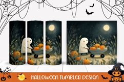 Cartoon Halloween Tumbler, Halloween Ghost Tumbler PNG Product Image 1