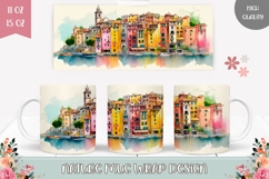 Summer Mug Design, Watercolor River Mug Template Product Image 1