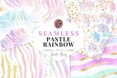 Seamless Pastel Rainbow Digital Paper Product Image 1