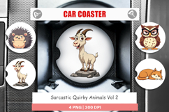 Car Coaster Quirky Sarcastic Animals Product Image 1