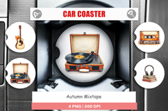 Car Coaster Retro Autumn Music Product Image 1