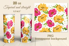 Tumbler Sublimation Design Drawn Flowers Poppies 8 PNG files Product Image 2
