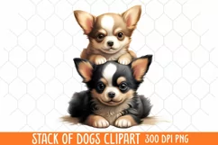 Stack Of Dogs Sublimation Clipart, Cute Puppy Clipart Product Image 2