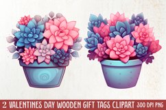 Pink Valentine Succulent Pot Clipart Product Image 2
