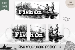 Fish On Mug PNG, Fishing Mug, Fisherman Mug Sublimation Product Image 1