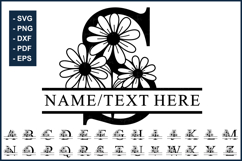 Daisy Monogram Alphabet Split Letters Font SVG Cut Files Product Image 1