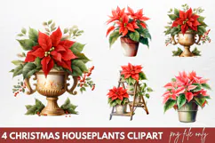 Christmas Houseplants Clipart PNG Product Image 1