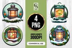 Snowy Winter Lantern Clipart Sublimation Png Product Image 1