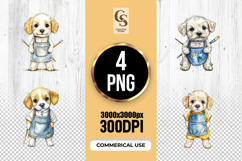 Cute Painter Dog Clipart PNG Product Image 1