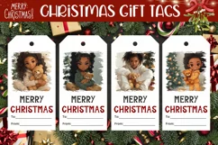 Cozy Winter Gift Tags, Cartoon Christmas Girl Gift Tag Product Image 1