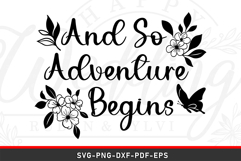 And so our adventure begins Wedding Flowers Sign SVG Files Product Image 1