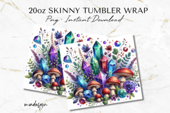 Magic Mushroom Crystals 20 oz Skinny Tumbler Wrap PNG File Product Image 2