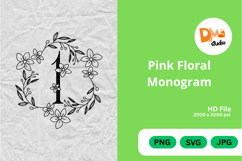 Pink Floral Monogram Product Image 1