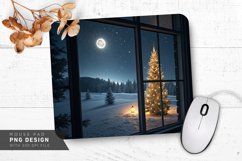 Winter Night Serenity Christmas Tree Mouse Pad PNG Design Product Image 1