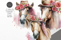 Hors clipart, Farm animals clipart, Watercolor Product Image 1