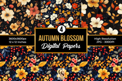 Autumn Blossom Digital Paper Product Image 1
