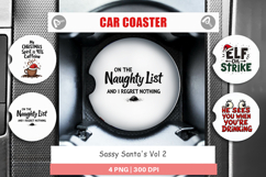 Sassy Santa Quotes Car Coaster Product Image 1
