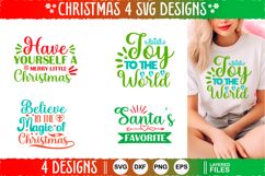 4 Christmas SVG Designs, Christmas SVG Cut file design Product Image 1