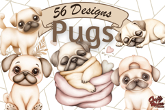 Cute Pug Clipart, Adorable Dog PNG, Funny Pet Graphics Product Image 1