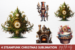 Steampunk Christmas Sublimation PNG Product Image 1