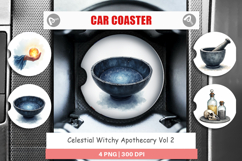Celestial Witchy Apothecary Car Coaster Product Image 1